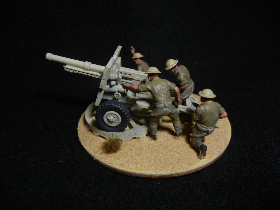 Custom Painted Bolt Action 1/56 28mm British 25 pdr gun with Etsy