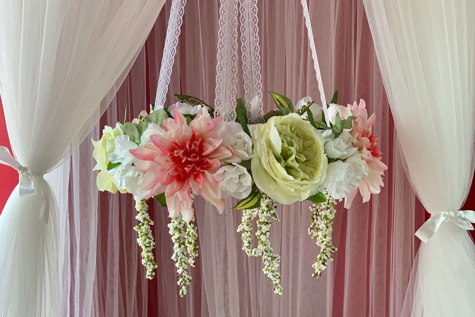 CUSTOM Floral Crib Mobile Baby Girl Nursery Floral Decor Etsy