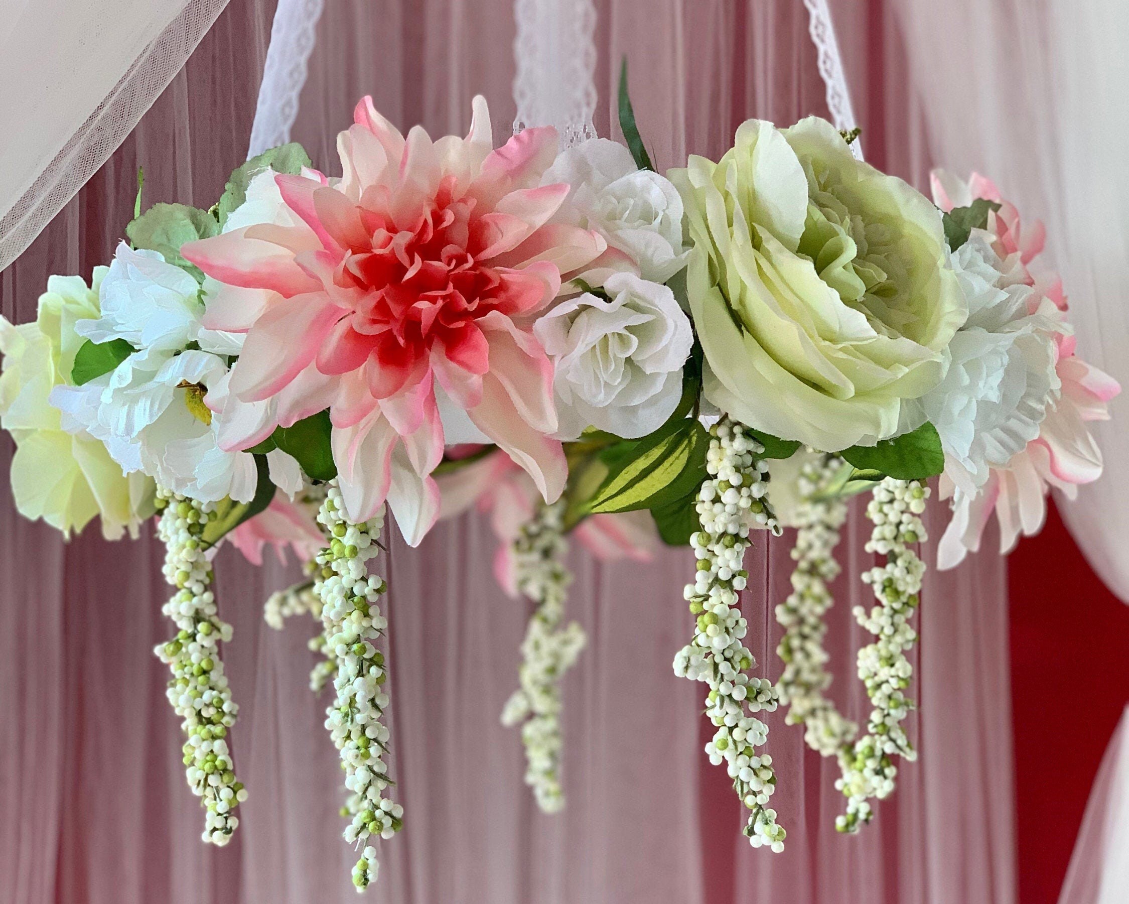 CUSTOM Floral Crib Mobile Baby Girl Nursery Floral Decor Etsy