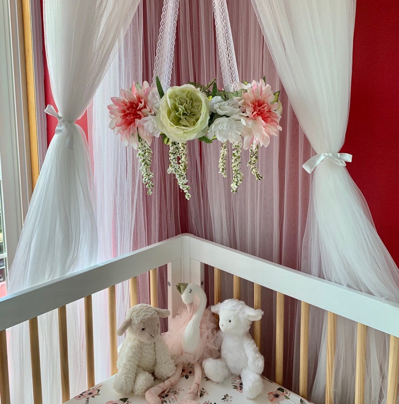 CUSTOM Floral Crib Mobile Baby Girl Nursery Floral Decor Etsy