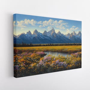 Grand Teton Leinwanddruck, Natur Wandkunst, Grand Teton Nationalpark Dekor, Wyoming Park, Teton Mountain Kunst, rustikale Nationalpark Kunst
