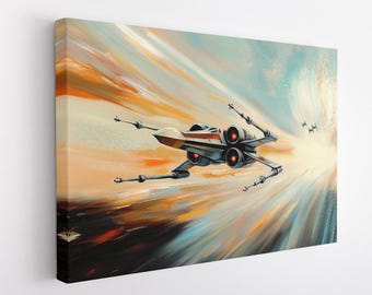 X-Wing Canvas Print, Star Wars Painting, Star Wars Canvas Print, X-wing Wall Decor, X-wing Painting, Star Wars Gift, Star Wars Poster Print
