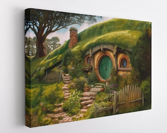 The Shire Canvas Print, The Shire Painting, Middle Earth, Lord of the Rings, Hobbiton, LOTR Art, LOTR Print, LOTR Gift