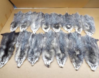 Opossum Med #1 grade professionally soft tanned hide/Pelt/real USA fur