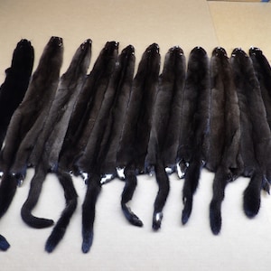 Professionally soft tanned #1 grade Dark brown mink pelt/hide/real fur