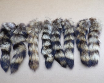 Raccoon tail professionally soft tanned/real fur/Coon tail/cat toy