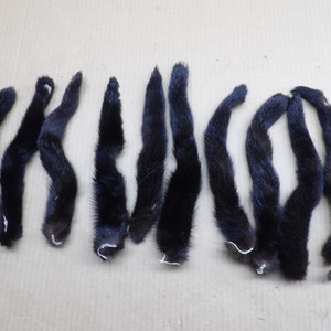 Professionally soft tanned dark mink tail/real fur