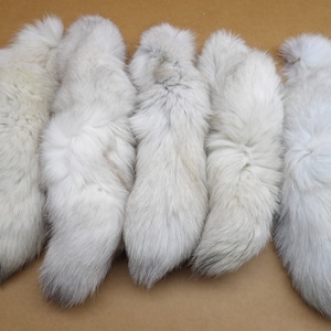 XL blue fox tail/Professionally soft tanned/real fur/Halloween costumes