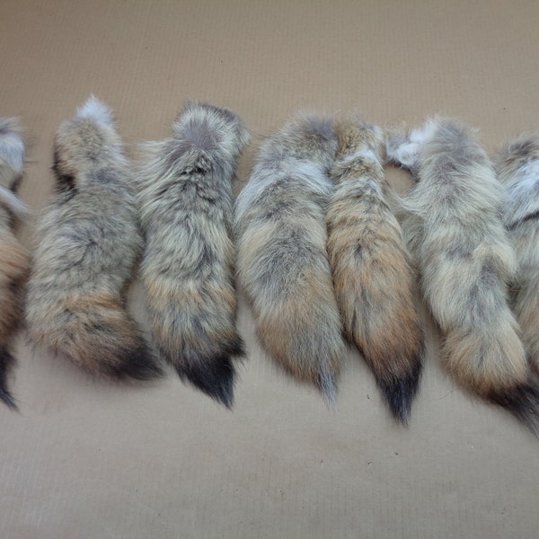 Professionally soft tanned Coyote tail/real fur