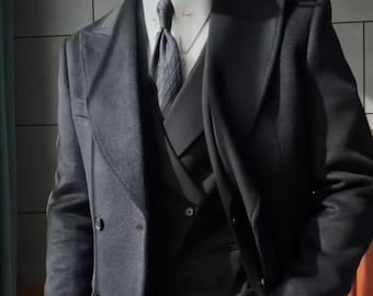 Premium Men’s 1920s Peaky Blinders 3-Piece Suit | Vintage Wool Tweed European Suit, old Money Suit.