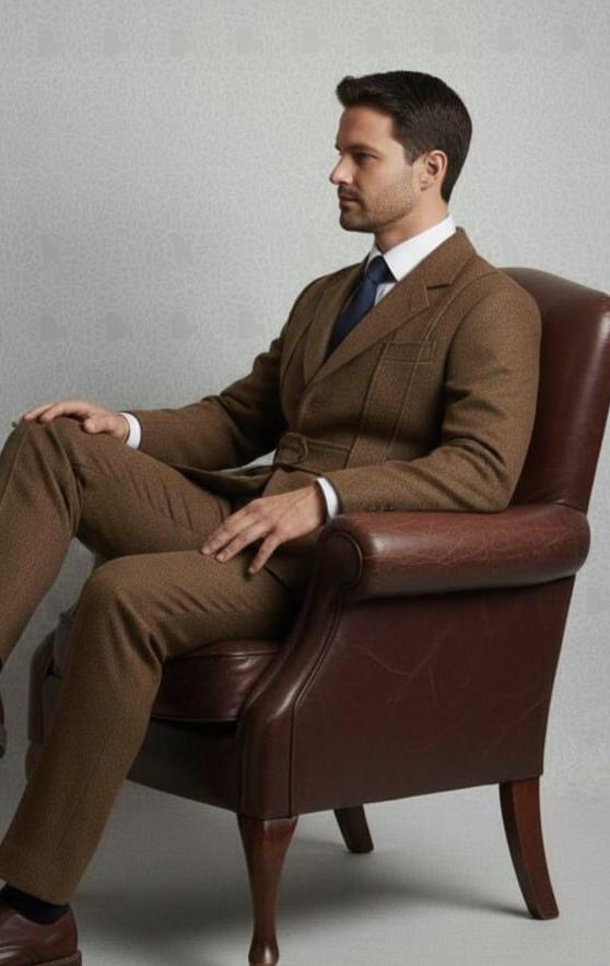 1920's Vintage Tweed Men's Safari Jacket With Belt – Formal
