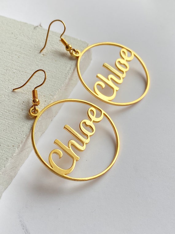 Name Earrings Custom Name Earrings Nameplate Earrings Name Stud
