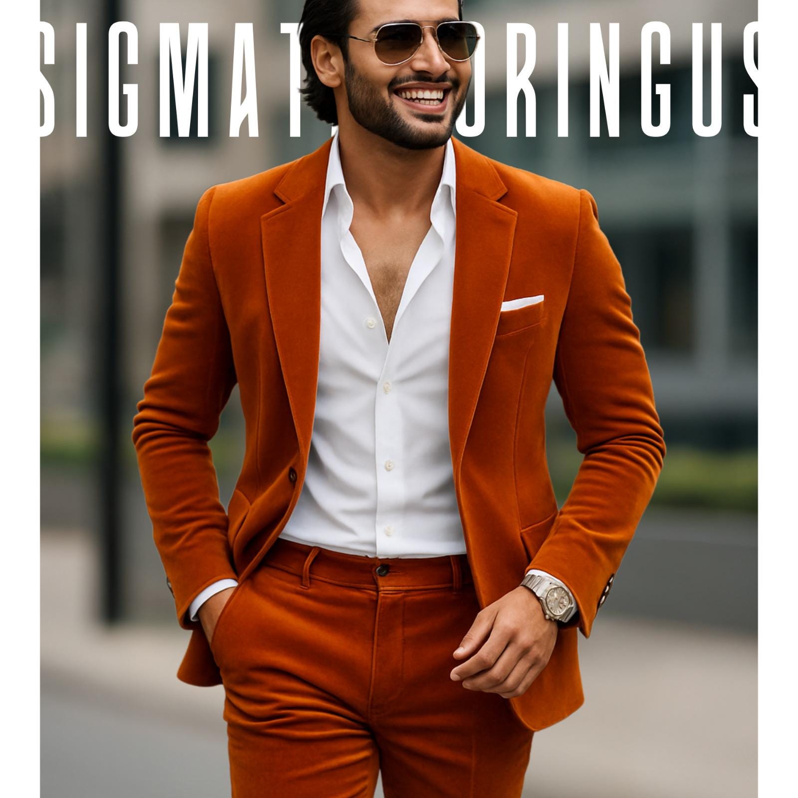 スーツ VINTAGE 80s Double breasted suit orange スーツ VINTAGE 80s Double breasted suit orange Orange Double