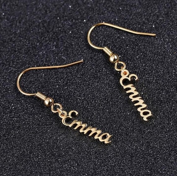 Nameplate online earrings studs