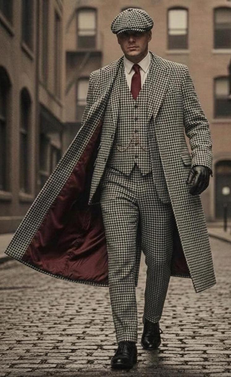 メンズ 1920年代風スーツ 千鳥格子 ピーキー・ブラインダーズ風