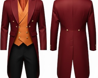 1920 年代の黒のビクトリア朝風フロックコート、ダブルブレストの
