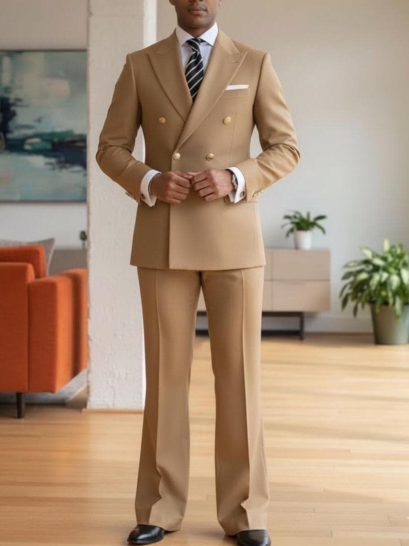 早い者勝ち80s OLIVIER MASSUGER ブラウンダブルブレストスーツ ダブルのスーツで重厚感を！【銀座本店・新館】｜オーダースーツなら