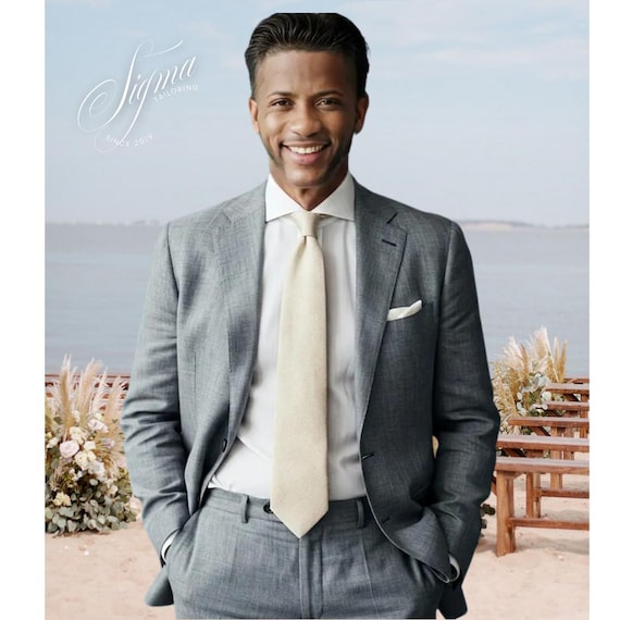 2 Piece Pure Linen Grey Suit, Elegant Custom Tailored Formal Attire, Ideal for Weddings and Special Occasions, Perfect Groomsmen Gift. - Etsy 2 Piece Pure Linen Grey Suit, Elegant Custom Tailored Formal Attire, Ideal for Weddings and Special Occasions, Perfect Groomsmen Gift. - Etsy