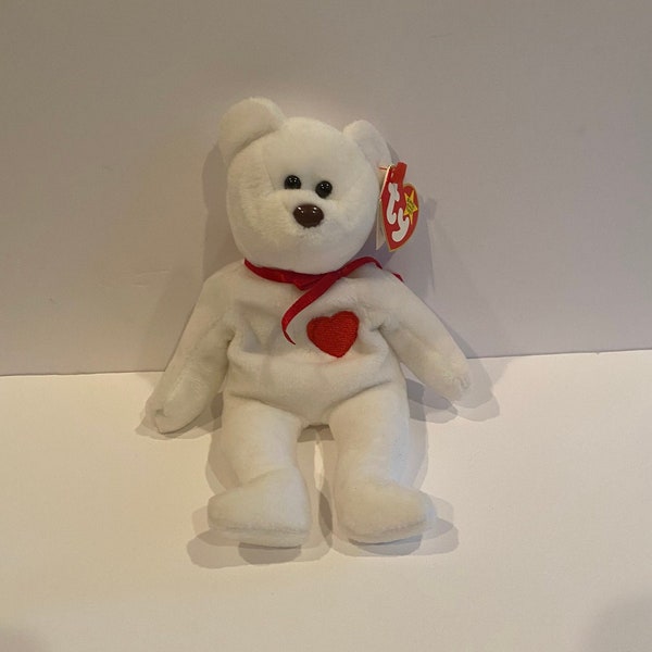 Rare VALENTINO 1993/1994 Beanie Baby - Original Mint Condition with Tags and with Collectible Rare Features and Errors. P.V.C Pellets