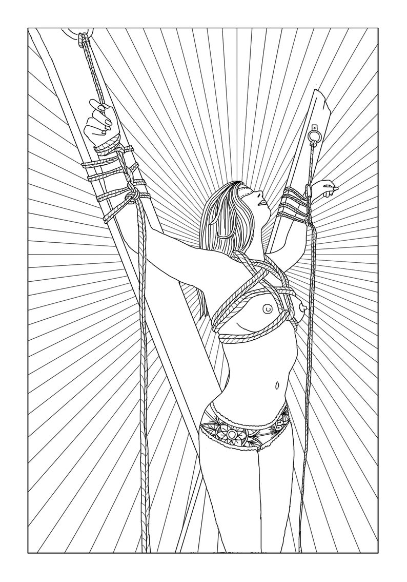 Bondage coloring template BDSM coloring book erotic template | Etsy