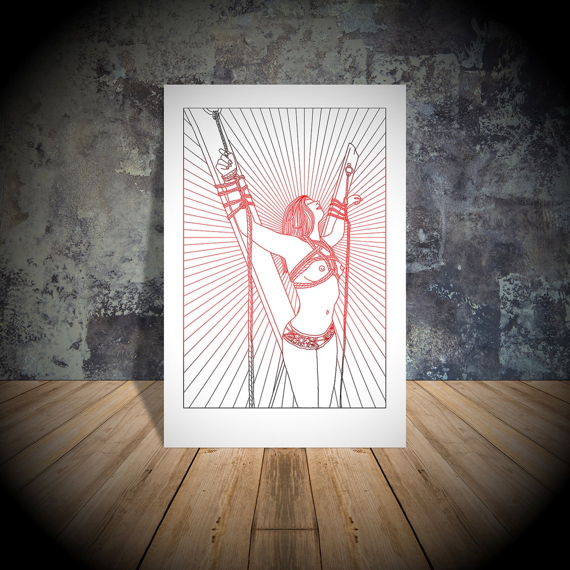 Bondage Coloring Template BDSM Coloring Book Erotic Template for