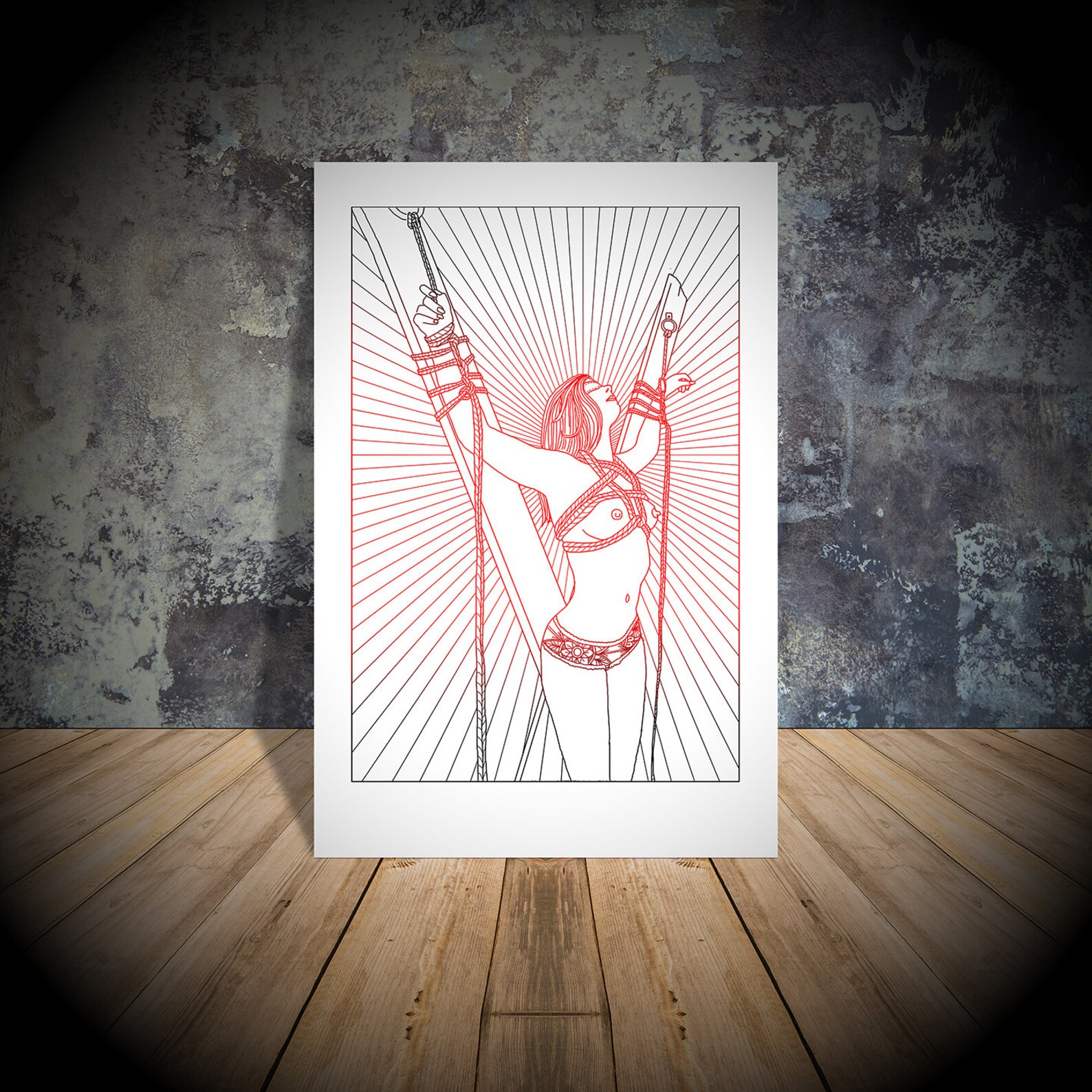 Bondage Coloring Template BDSM Coloring Book Erotic Template for