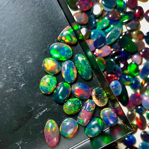 Black Ethiopian Opal Lot: Multi Fire Loose Gemstones
