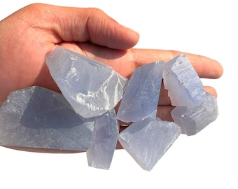 Natural Blue Chalcedony Rough Slice: Raw Gemstone for Jewelry Making