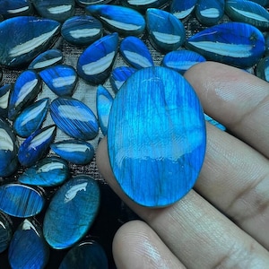 AAA+++Lotto di Labradorite Cristallo di Fuoco Blu Cabochon di Labradorite Fuoco Blu - Pietre preziose iridescenti e appariscenti per la creazione di gioielli - Set di alta qualità