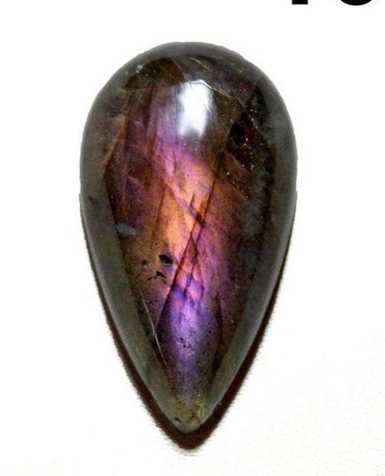 30x16x7 MM Making For Jewelry Rare Purple Labradorite Gemstone Cabochon Pear Shape 28.90 ct