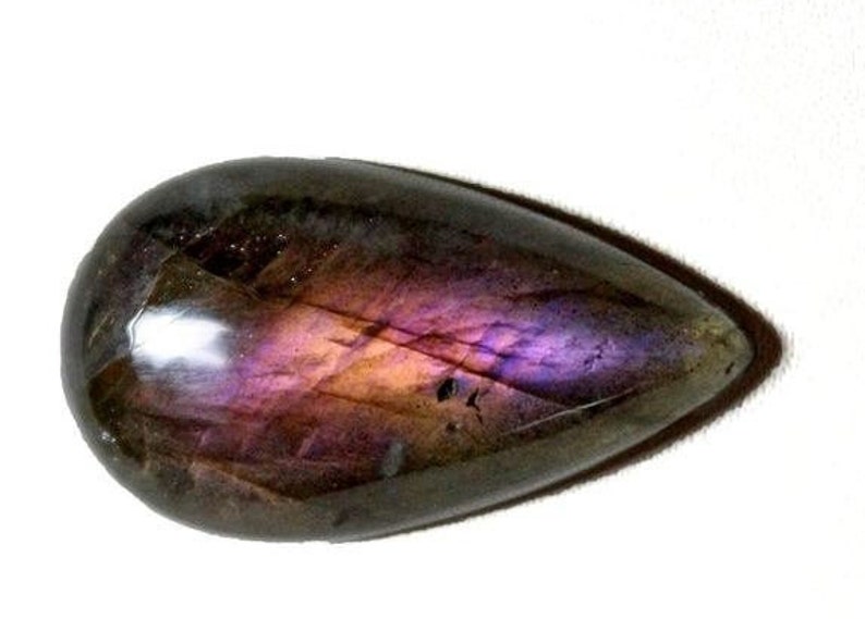 30x16x7 MM Making For Jewelry Rare Purple Labradorite Gemstone Cabochon Pear Shape 28.90 ct