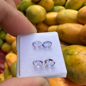 Natural Tanzanite Gemstone Lot: Faceted Oval Cut, 2 Carat (4 Pcs, 4-6 MM
