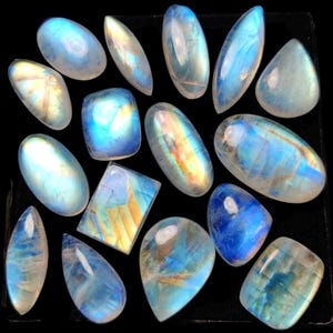 AAA Qualität Natürliche Weiße Regenbogen Mondstein Cabochons Lot! Mix Form und Größe ! Weißer Regenbogen Mondstein Edelstein viel für Schmuck machen Gebrauch