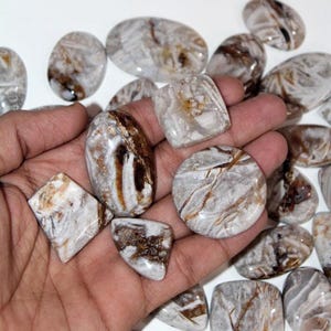 White Horse Jasper Kilogramm Cabochon Edelstein Lot, Mix Form Stein Großhandel Wild Horse Jaspis Edelstein. Alle Größe.