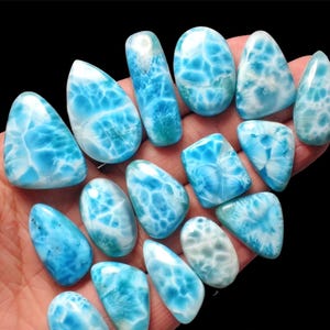 Larimar cabochon van topkwaliteit, larimar-edelsteen! Veel mixvorm! Geboortesteen februari, losse edelsteen, 15-25 mm !!voor het maken van sieraden