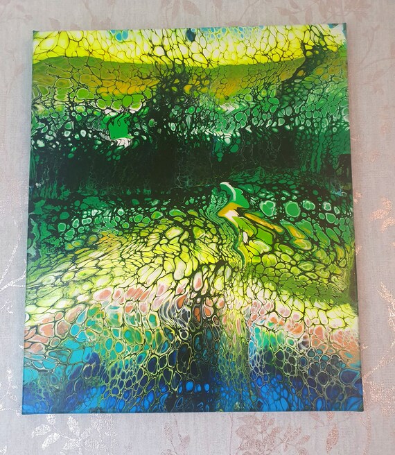 Acrylic Pour Abstract Landscape Fluid Art Etsy