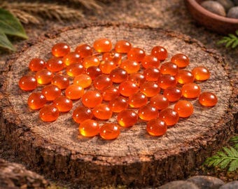 Orange Carnelian Round Cabochon: Calibrated Loose Gemstone (6-12mm)