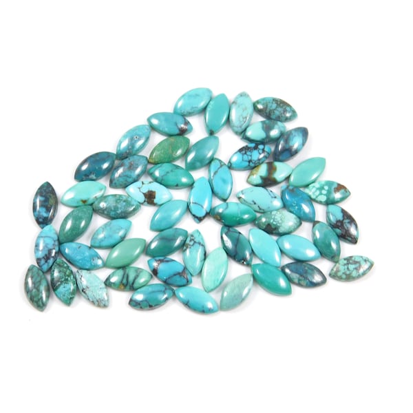 Natural Marquise shaped tibetan turquoise flat back calibrated gemstone cabochon sizes available Size 4x8 mm to 12x24 mm Loose Gemstone ,