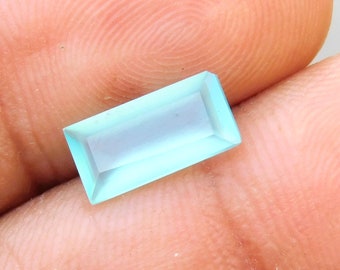 Piedra preciosa de calcedonia de Paraiba AAA: cabujón facetado baguette (de 4 x 8 mm a 10 x 20 mm)