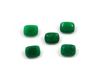 Dyed Emerald Gemstone: Faceted Cushion Cut Beryl (5x7mm to 15x20mm)