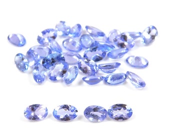 Natural Tanzanite Gemstone: AAA Oval Faceted Jewelry Stone (3x4mm to 6x8mm)
