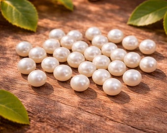 AAA Natural Freshwater Pearl Cabochons, Round Loose Gemstones (2mm-10mm)