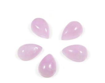 Natural Kunzite Cabochon: Calibrated Pear Gemstone (5x7mm to 15x20mm)