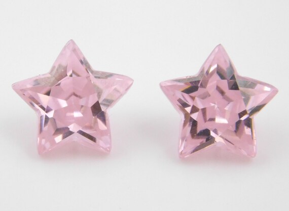 Pink Cubic Zirconia Star Gemstone: Faceted CZ, Calibrated Sizes