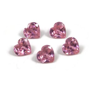 Natural Pink Cubic Zirconia Heart Shape Faceted Gemstones Pink CZ Heart Shape Gemstone Jewelry Making  Size 4x4mm to 12mm Heart Cut jewelry