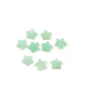 Chrysoprase Flower Star Shape Gemstones, Chrysoprase Cabochon Flat Back Star Shape Calibrated size 4x4 mm to 10x10 mm. Rare Shapes Star,