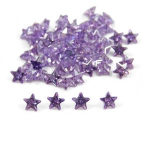 Lavendel CZ Farbe Zirkonia CZ Stern, Sternform Edelsteine, CZ facettierte Sternform kalibrierte Größe 5 x 5 mm bis 15 x 15 mm. Sternform