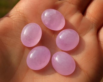 Oval Kunzite Cabochon | Natural Lavender Pink Gemstone