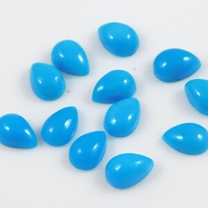 AAA Sleeping Beauty Turquoise Pear Shape Cabochon Stone Calibrated Size 3x5mm to 10x15mm Blue Color Turquoise Gemstone Jewelry For Making