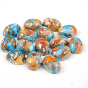 Spiny Oyster Turquoise Oval Shape Loose Stone Smooth Polished Gemstone, Spiny Oyster Turquoise Cabochon Size 6x8mm to 15x20mm Jewelry Making